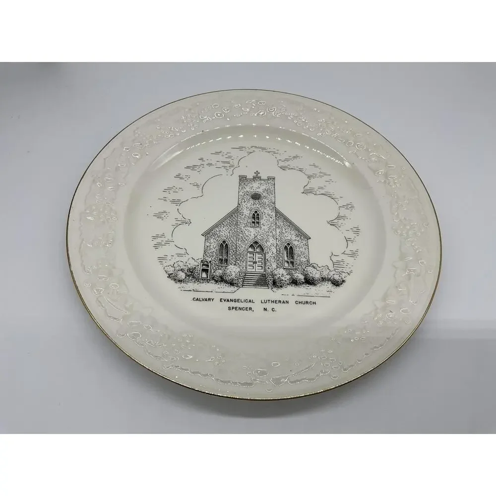 Vintage Calvary Evangelical Lutheran Church Spencer NC Plate 10.5